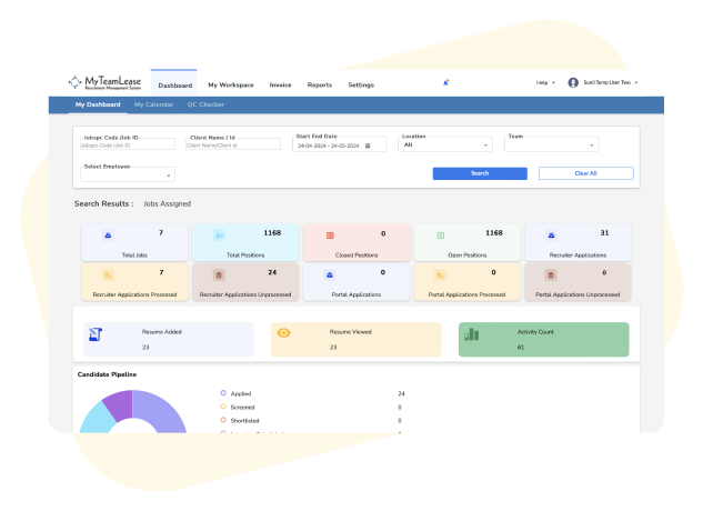 Tech driven recruitment management system by TeamLease HCM