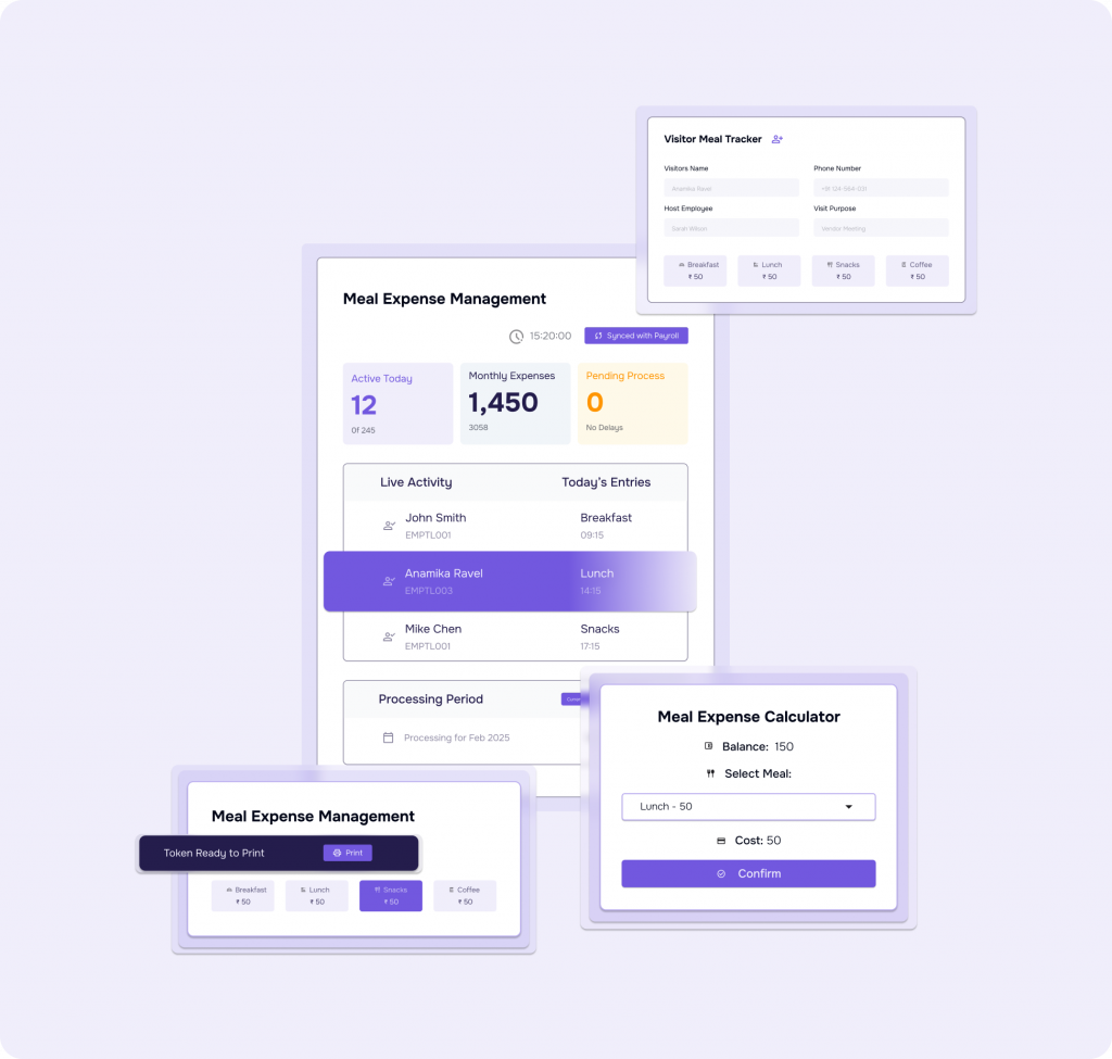 A unified platform for secure and efficient visitor and canteen management, ensuring a seamless workplace experience.