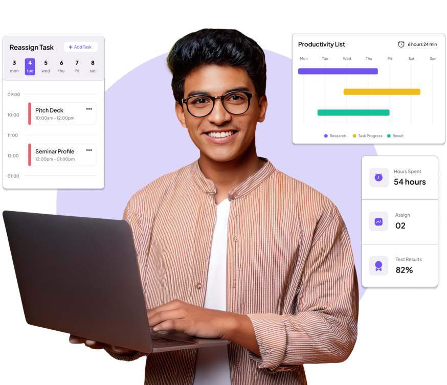 A powerful timesheet management module to track time, boost productivity, and streamline project delivery.